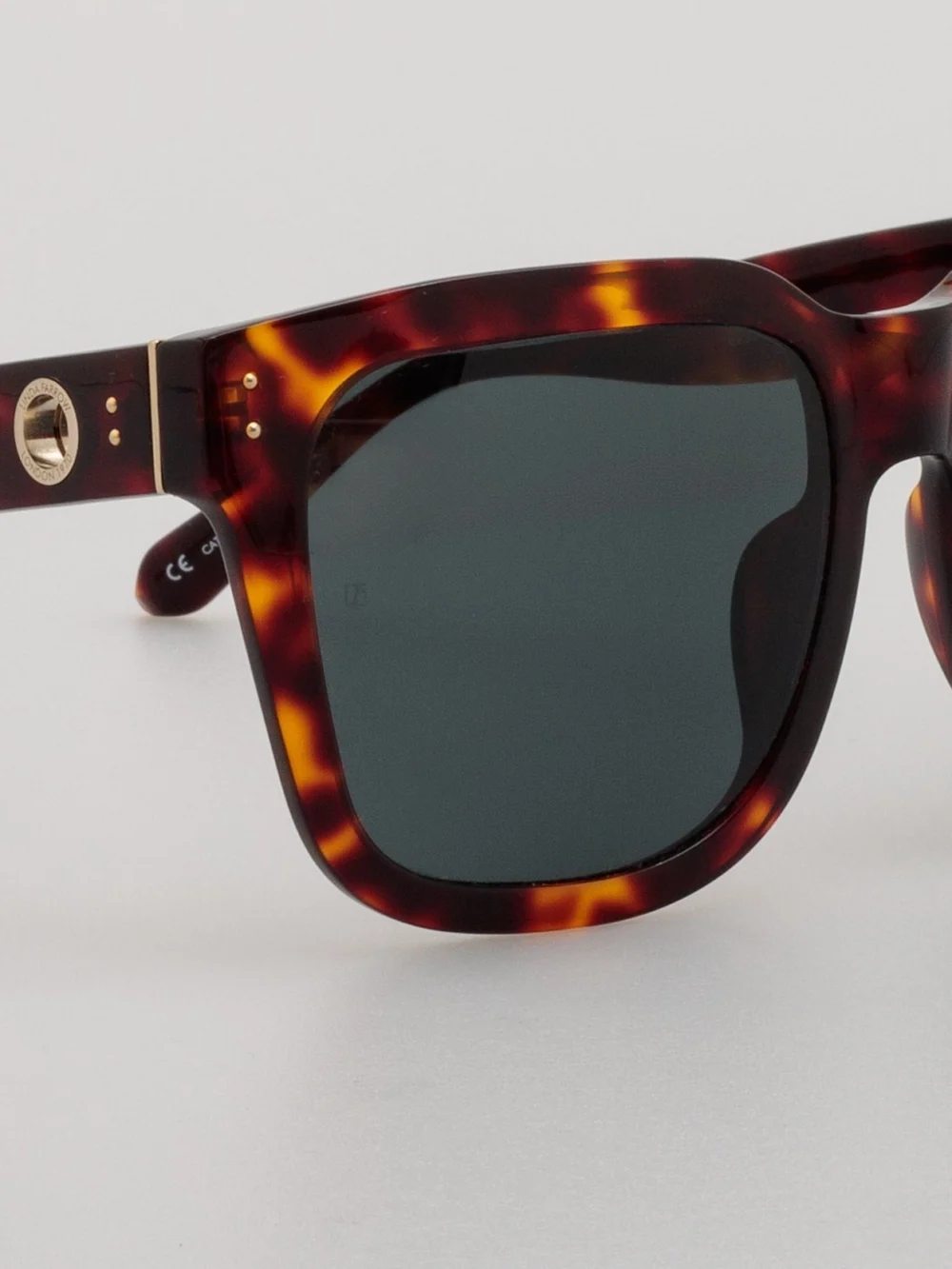 Linda Farrow Freya Square Sunglasses, tortoiseshell, view 4