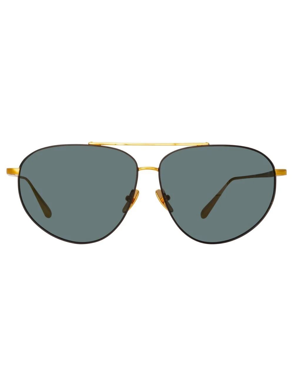 Linda Farrow Gabriel Sunglasses in 22k gold and green