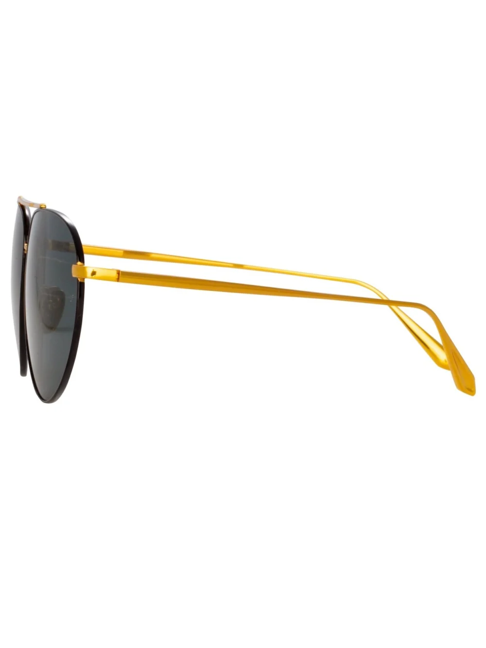 Linda Farrow Gabriel Sunglasses, 22k gold and green, view 2