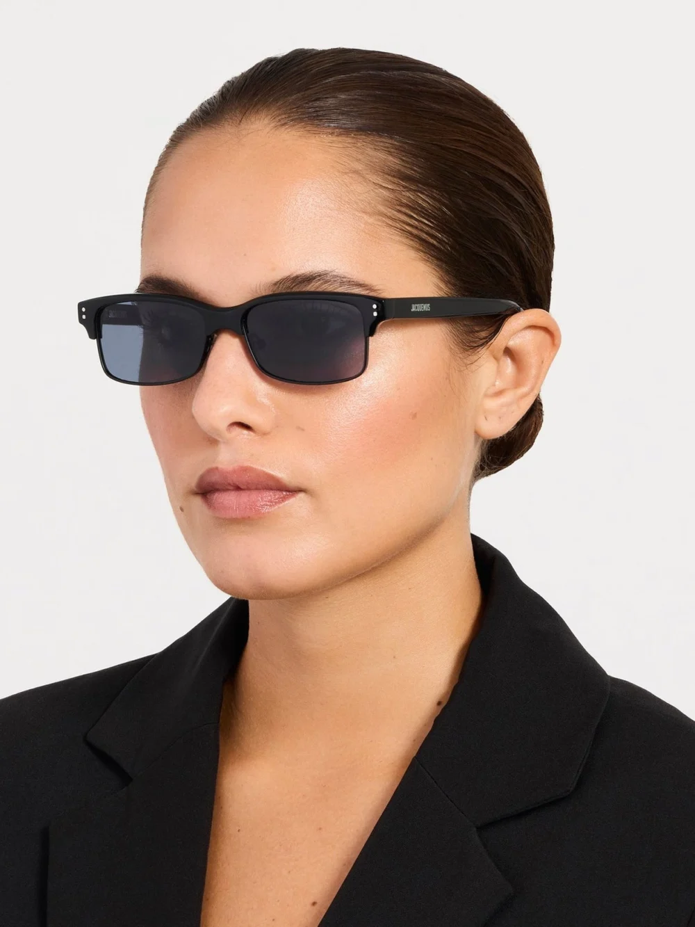 Linda Farrow Gardian Sunglasses, black, view 3