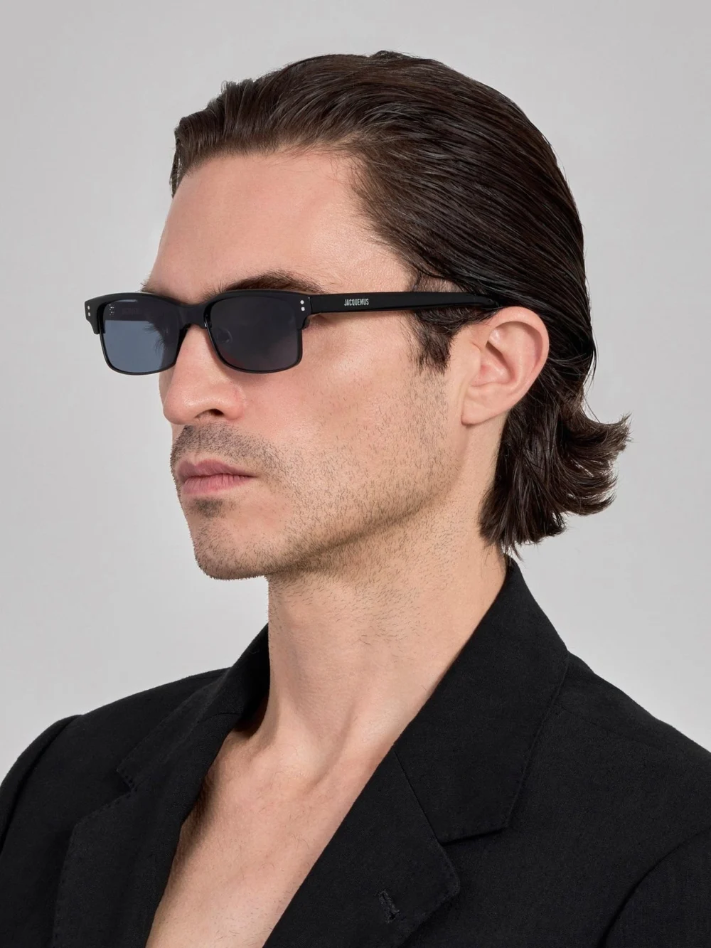 Linda Farrow Gardian Sunglasses, black, view 4