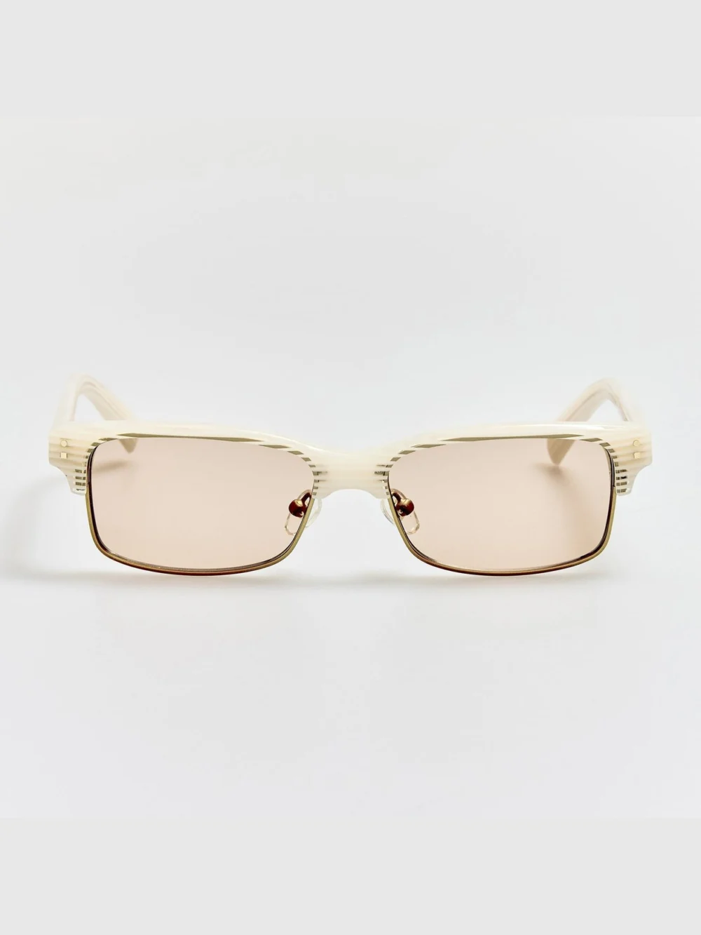 Linda Farrow Gardian Sunglasses in striped cream