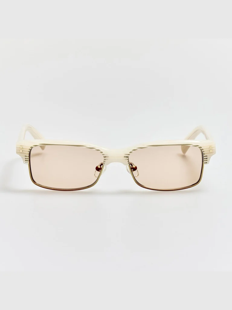 Linda Farrow Gardian Sunglasses in Striped Cream