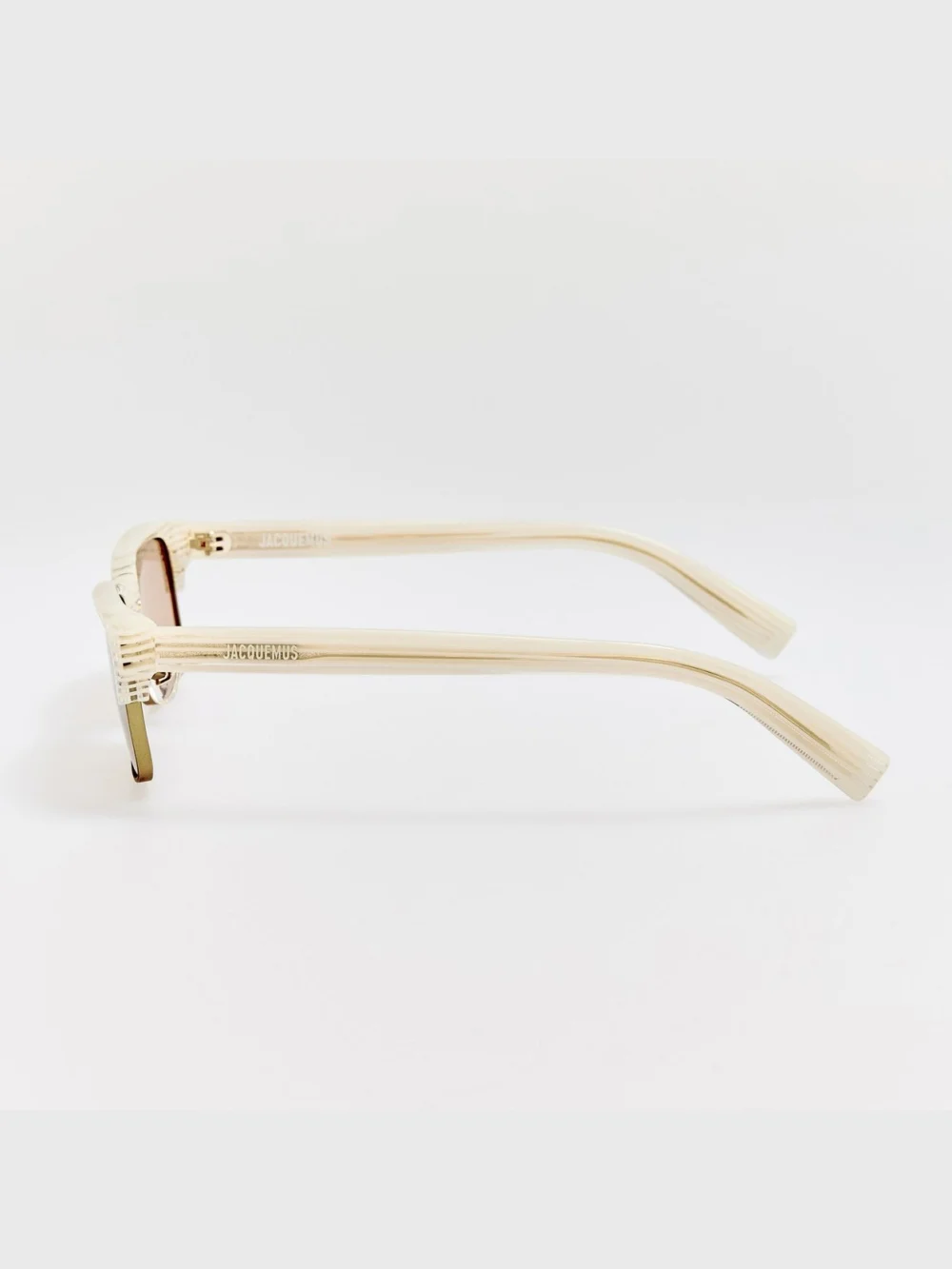 Linda Farrow Gardian Sunglasses, striped cream, view 5
