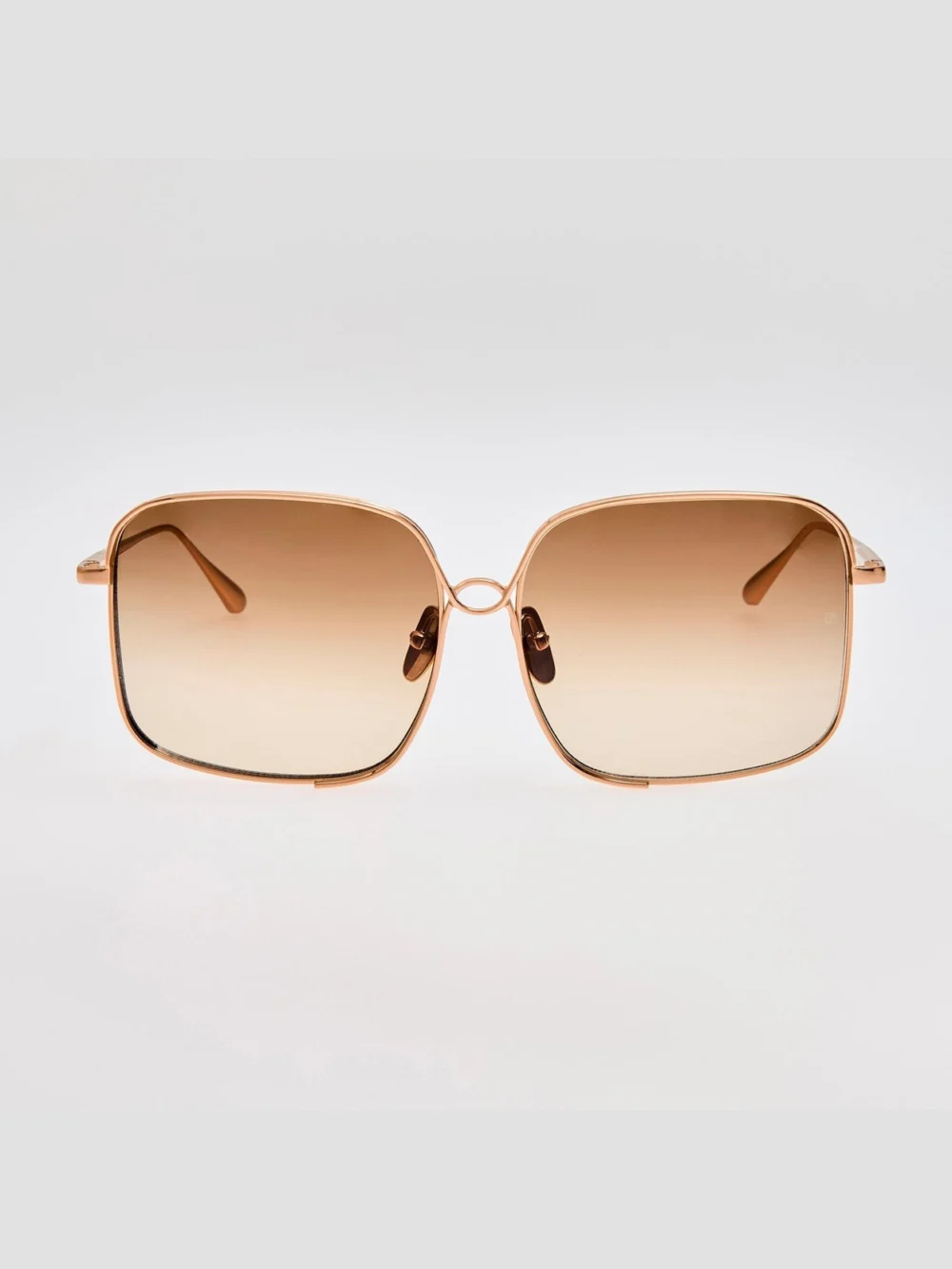Linda Farrow Genevieve Sunglasses in 18k rose gold and mocha