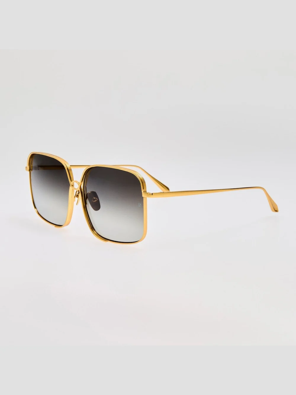Linda Farrow Genevieve Sunglasses, 22k gold and grey, view 2
