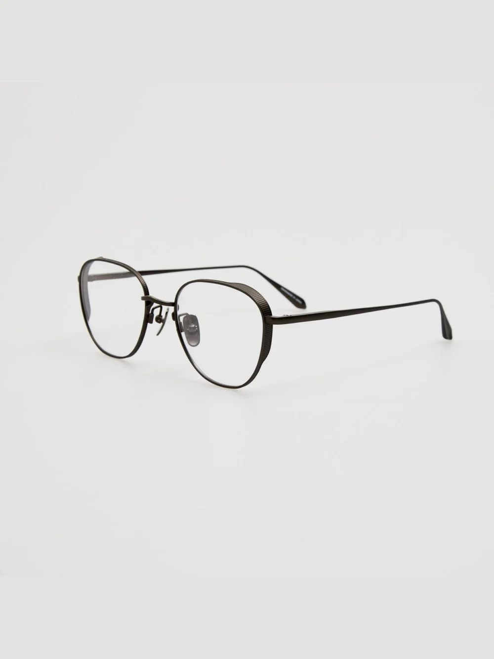Linda Farrow Hardy Oval Optical Frame, matt black nickel, view 2