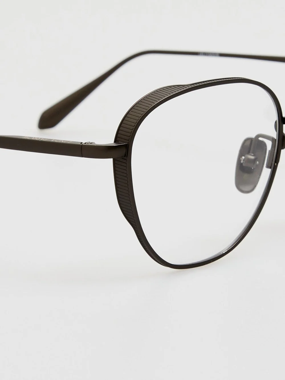 Linda Farrow Hardy Oval Optical Frame, matt black nickel, view 3