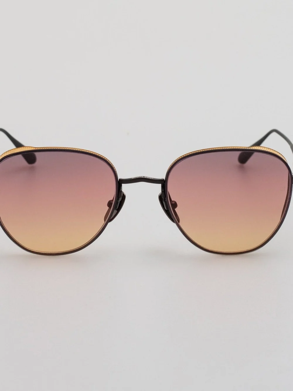 Linda Farrow Hardy Sunglasses in matt nickel and sunset lenses
