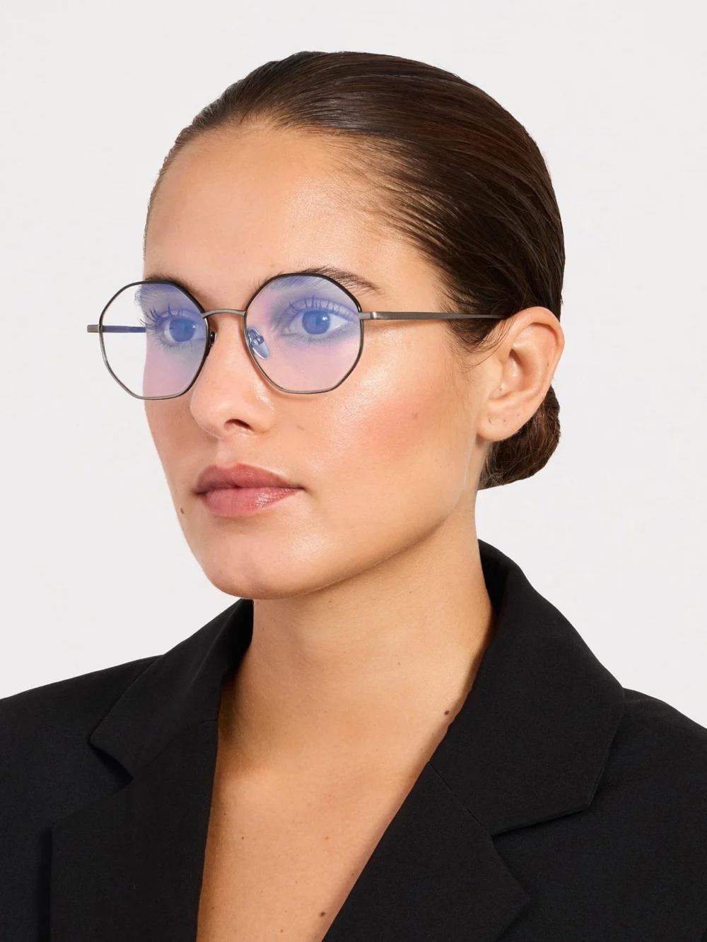 Linda Farrow Harper Optical, antique white gold, view 3