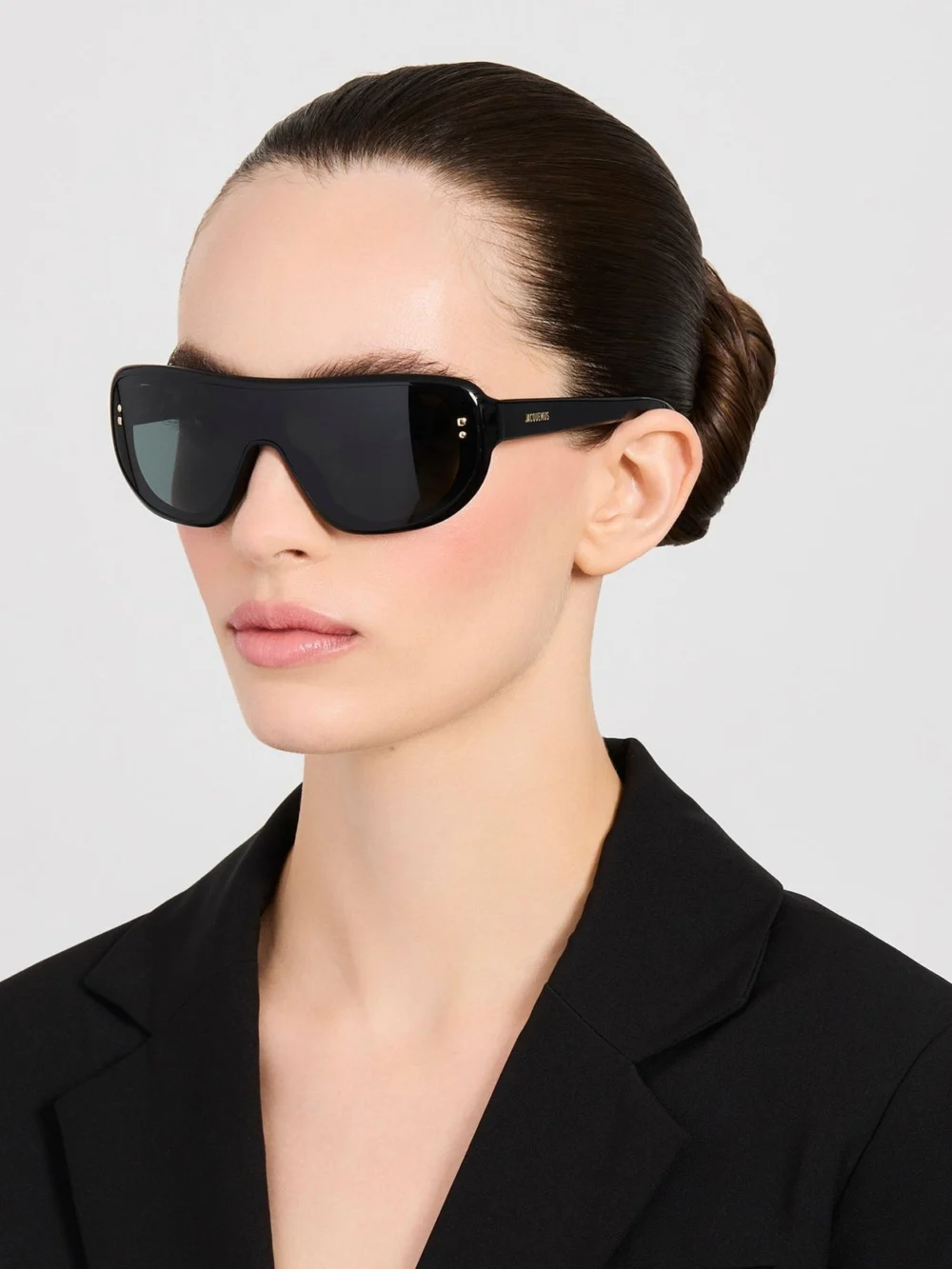 Linda Farrow Havana Sunglasses, black and grey, view 3