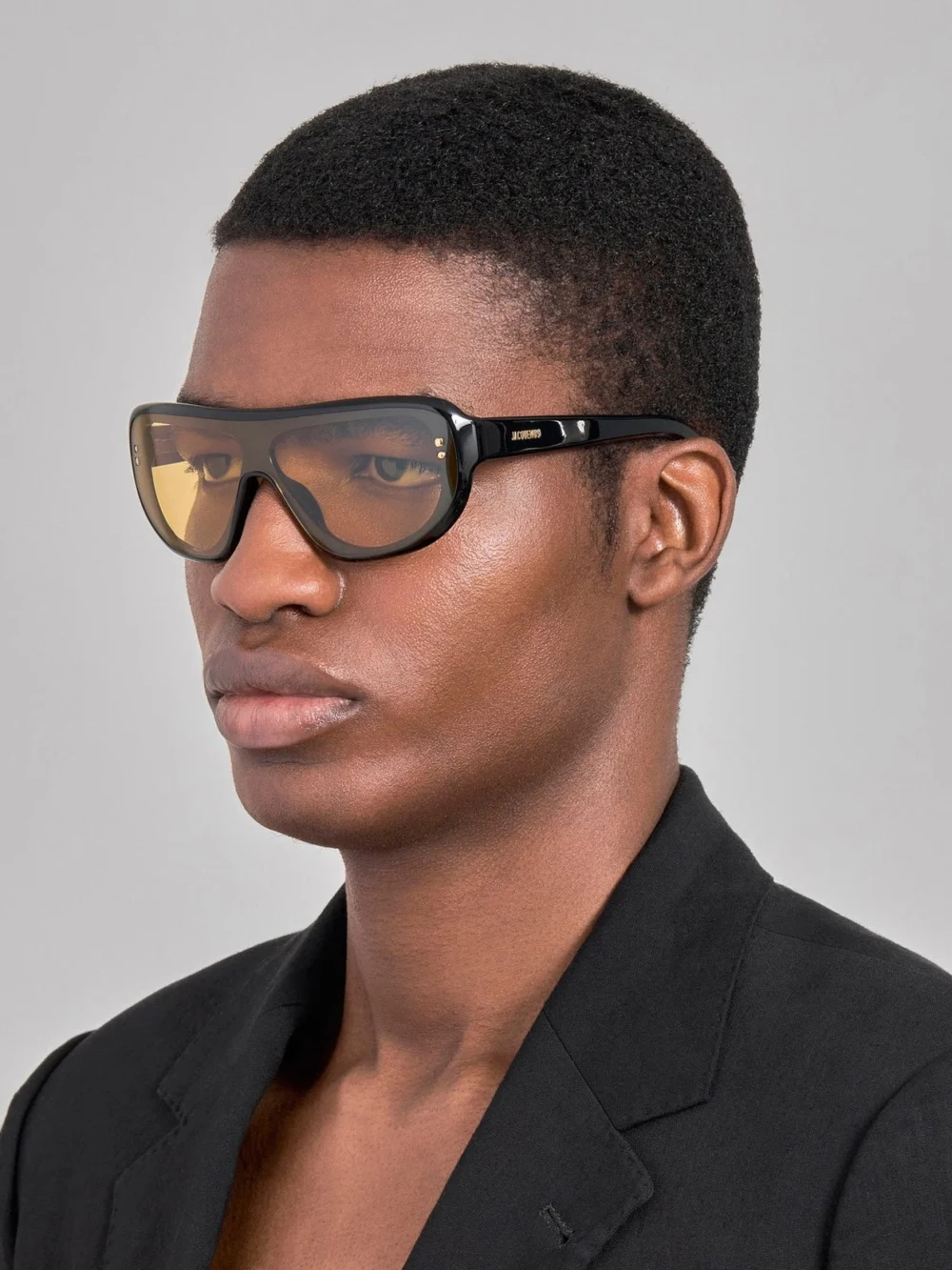 Linda Farrow Havana Sunglasses, black and yellow, view 4