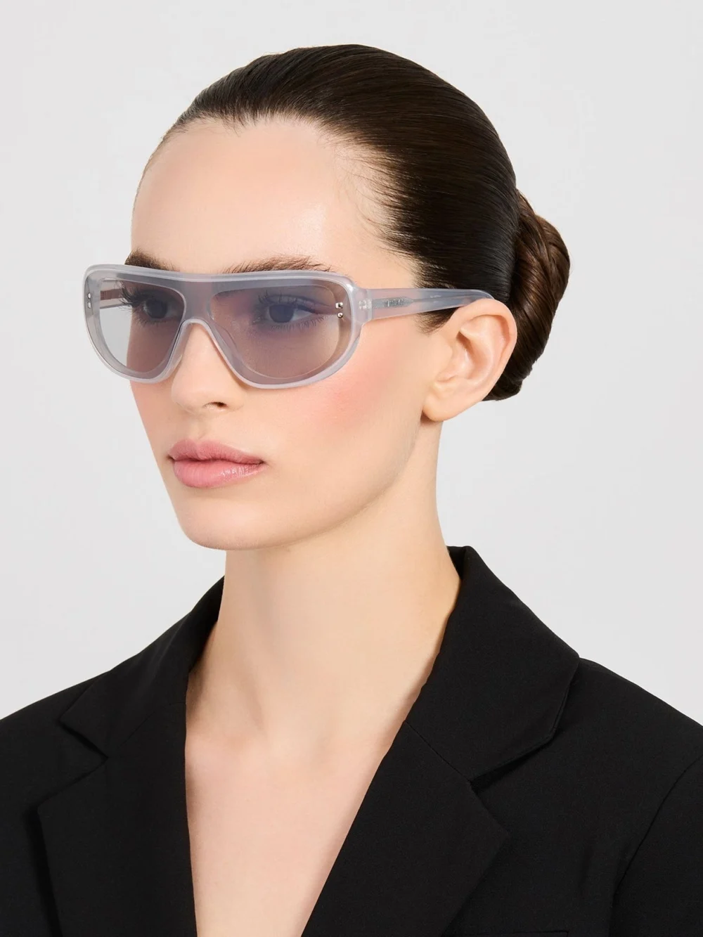Linda Farrow Havana Sunglasses, oyster, view 3