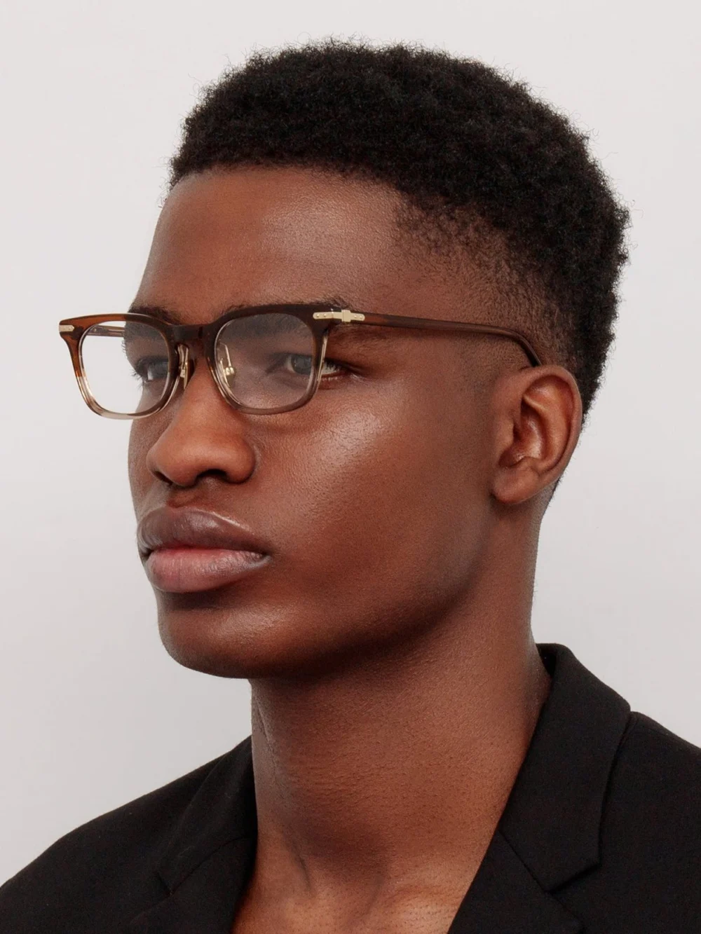 Linda Farrow Hawkin Optical, caramel horn, view 4