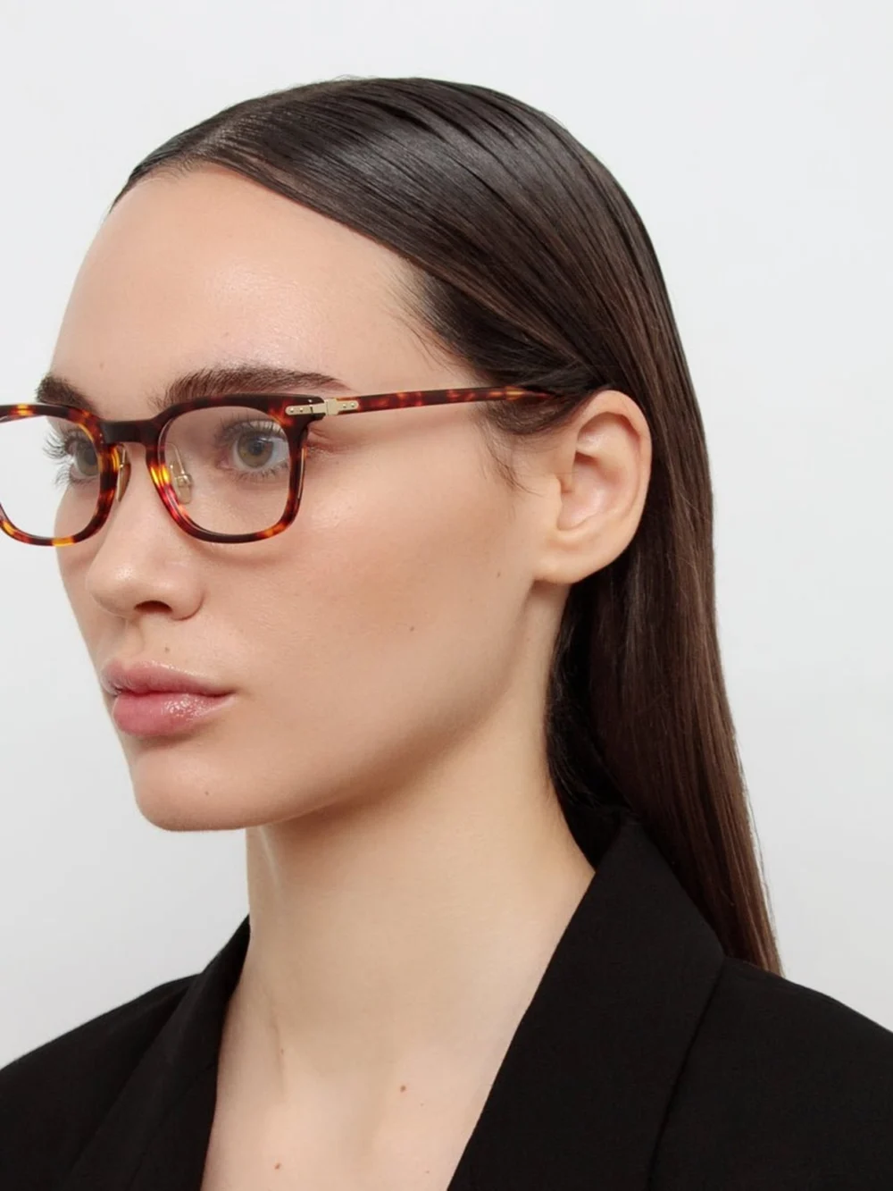 Linda Farrow Hawkin Optical, dark tortoiseshell, view 3