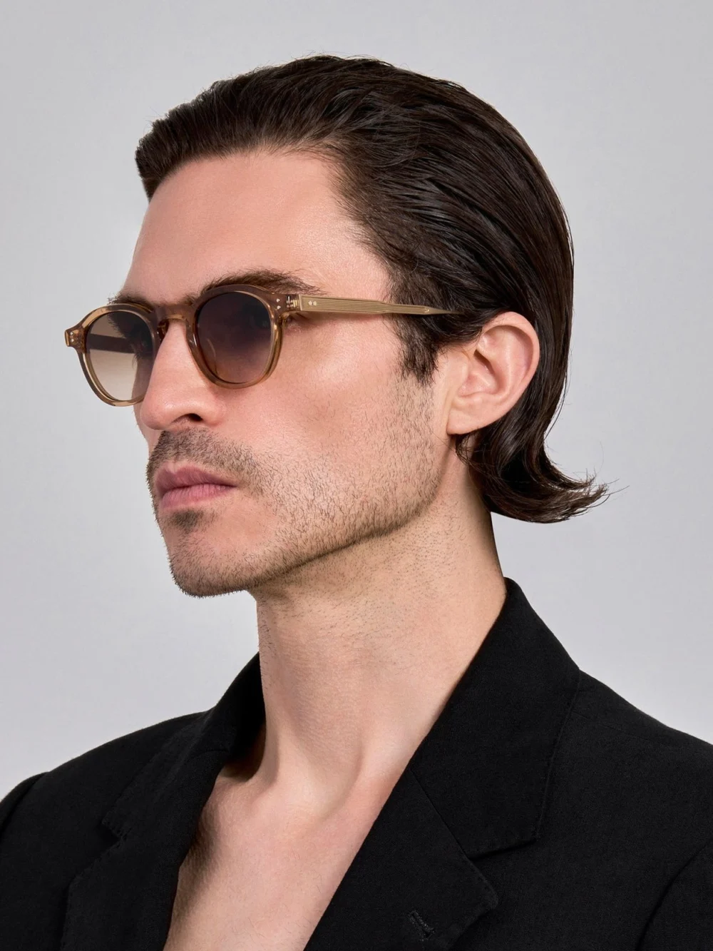 Linda Farrow Heath Sunglasses, honey, view 4