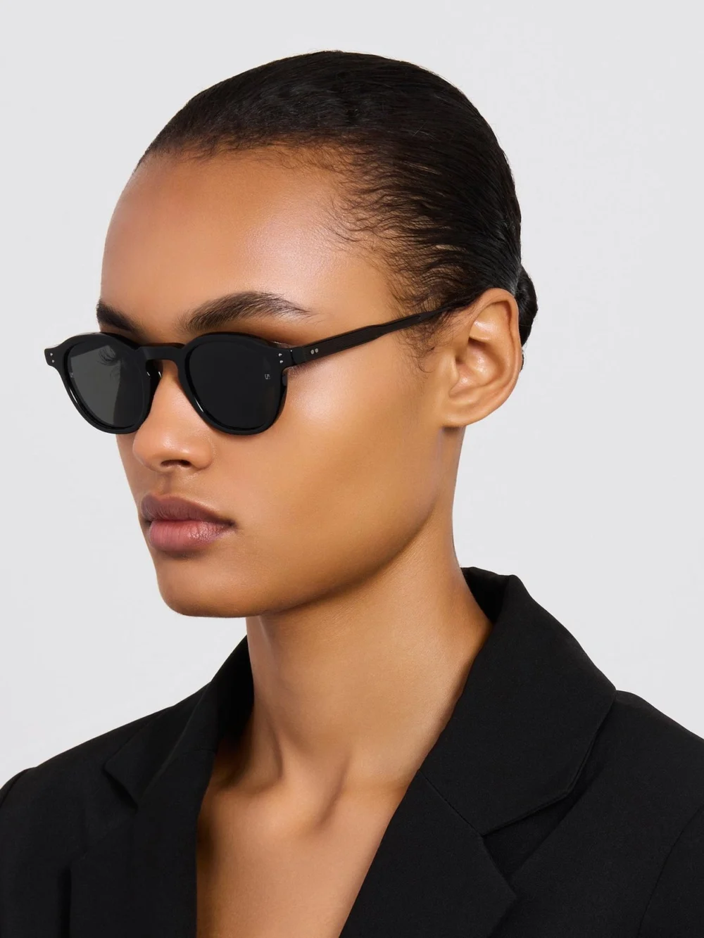 Linda Farrow Heath Sunglasses, matt black, view 3