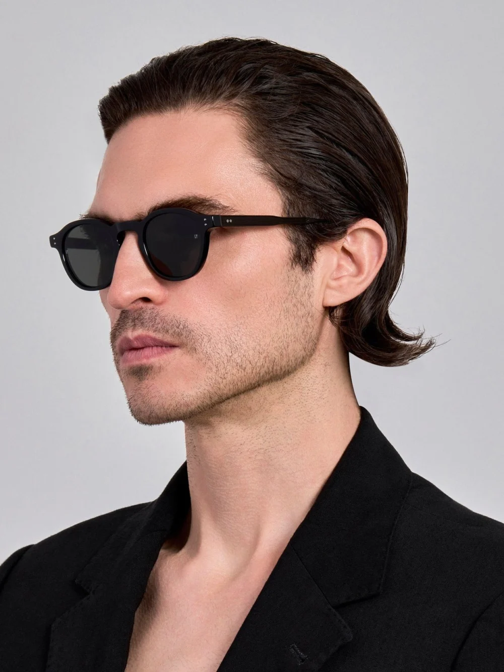 Linda Farrow Heath Sunglasses, matt black, view 4