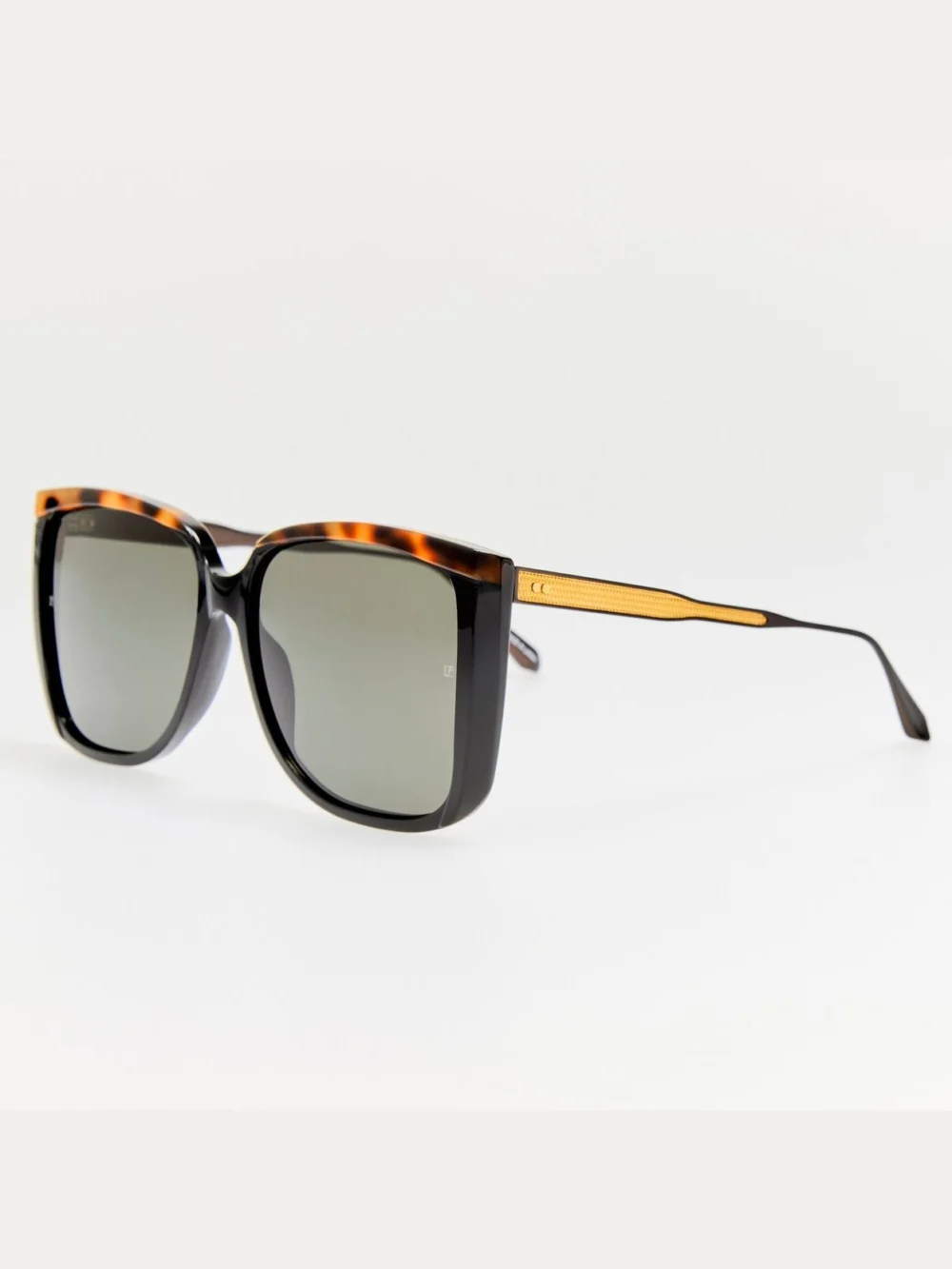 Linda Farrow Helena Sunglasses, black, view 2
