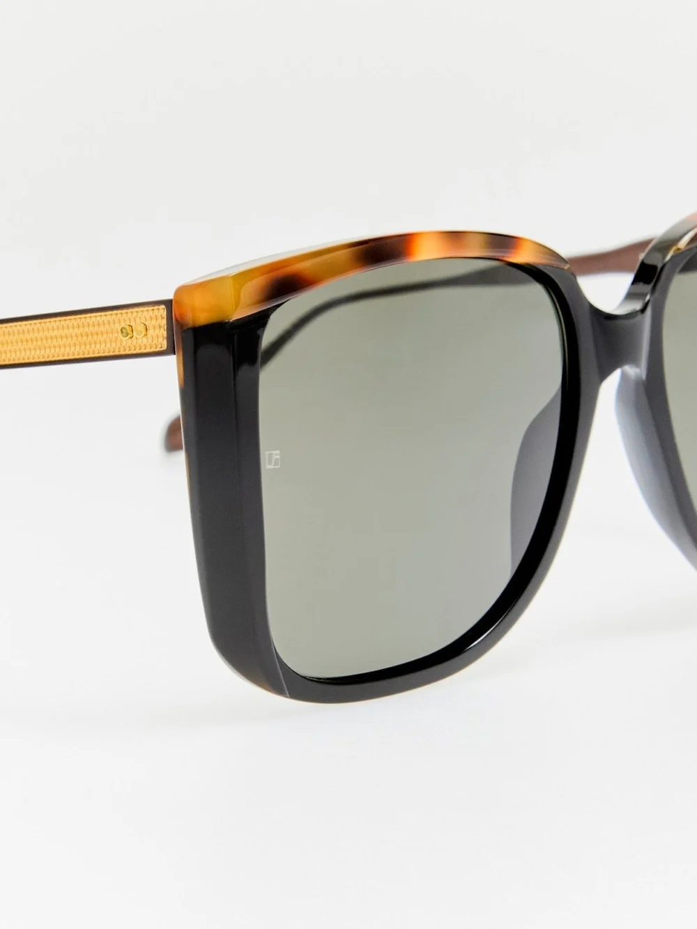 Linda Farrow Helena Sunglasses, black, view 4