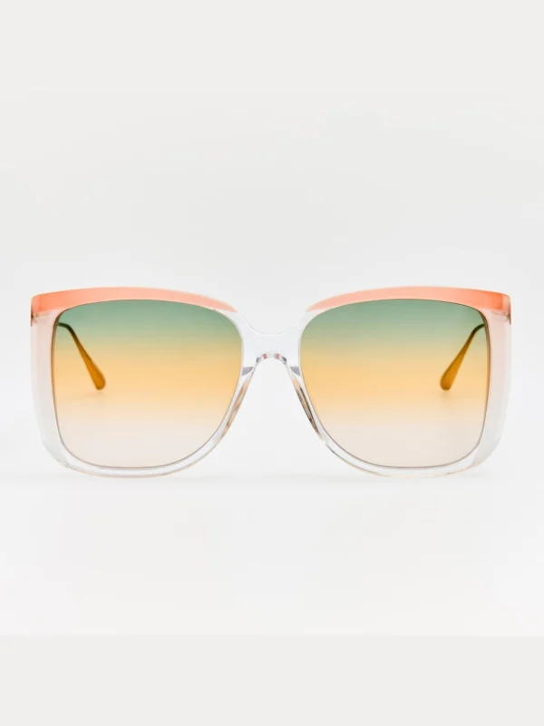 Linda Farrow Helena Sunglasses in Clear and Tutti Frutti