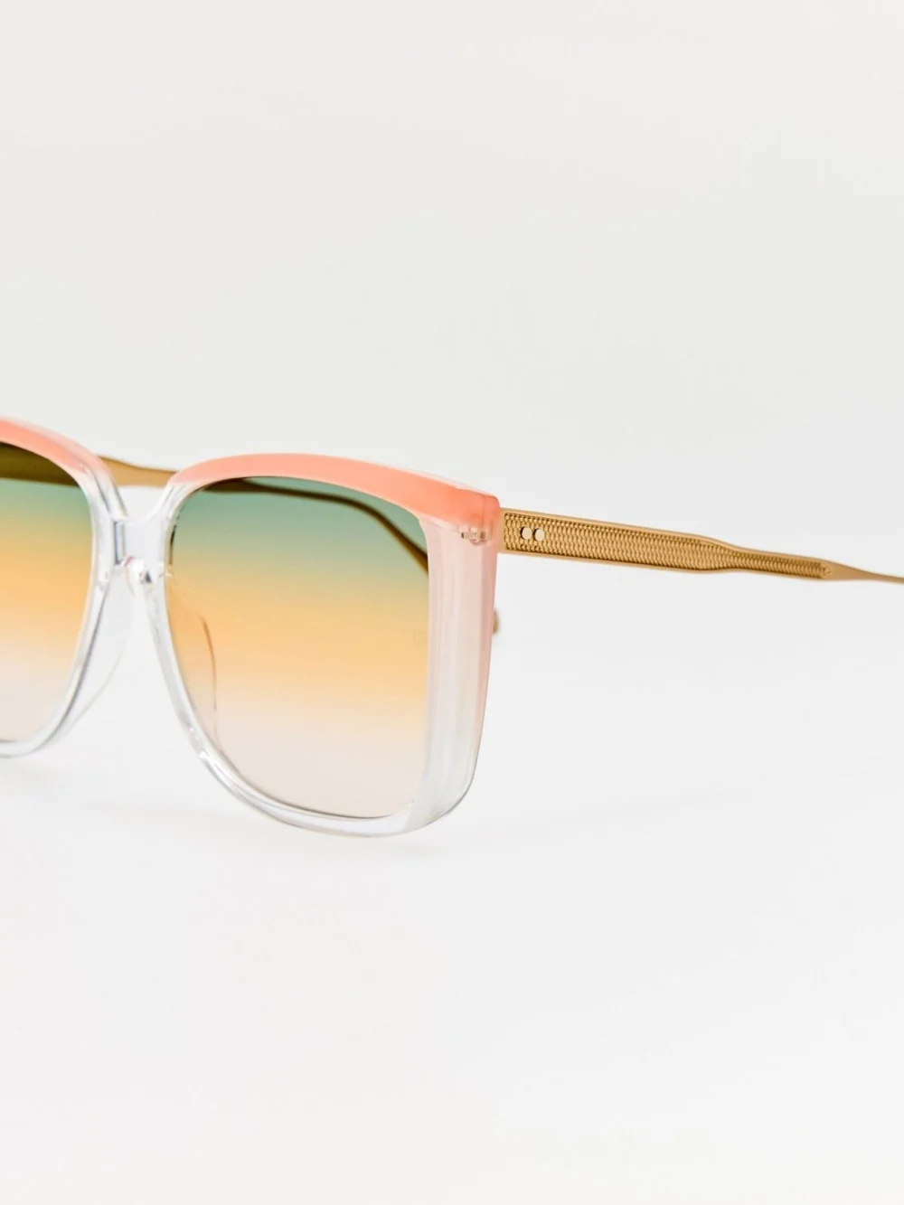 Linda Farrow Helena Sunglasses, clear and tutti frutti, view 2