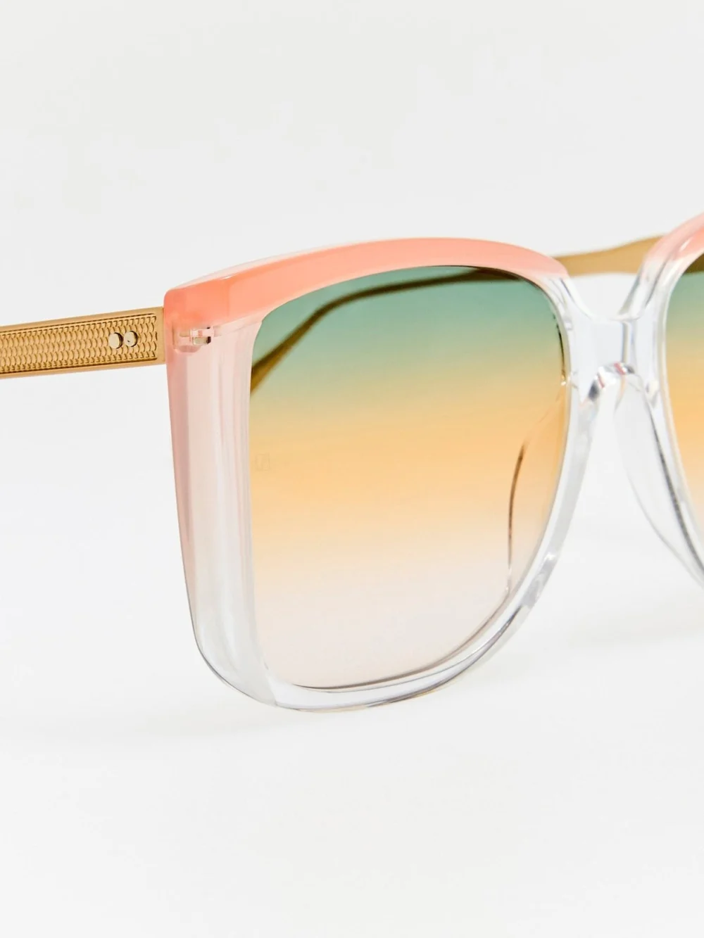 Linda Farrow Helena Sunglasses, clear and tutti frutti, view 4