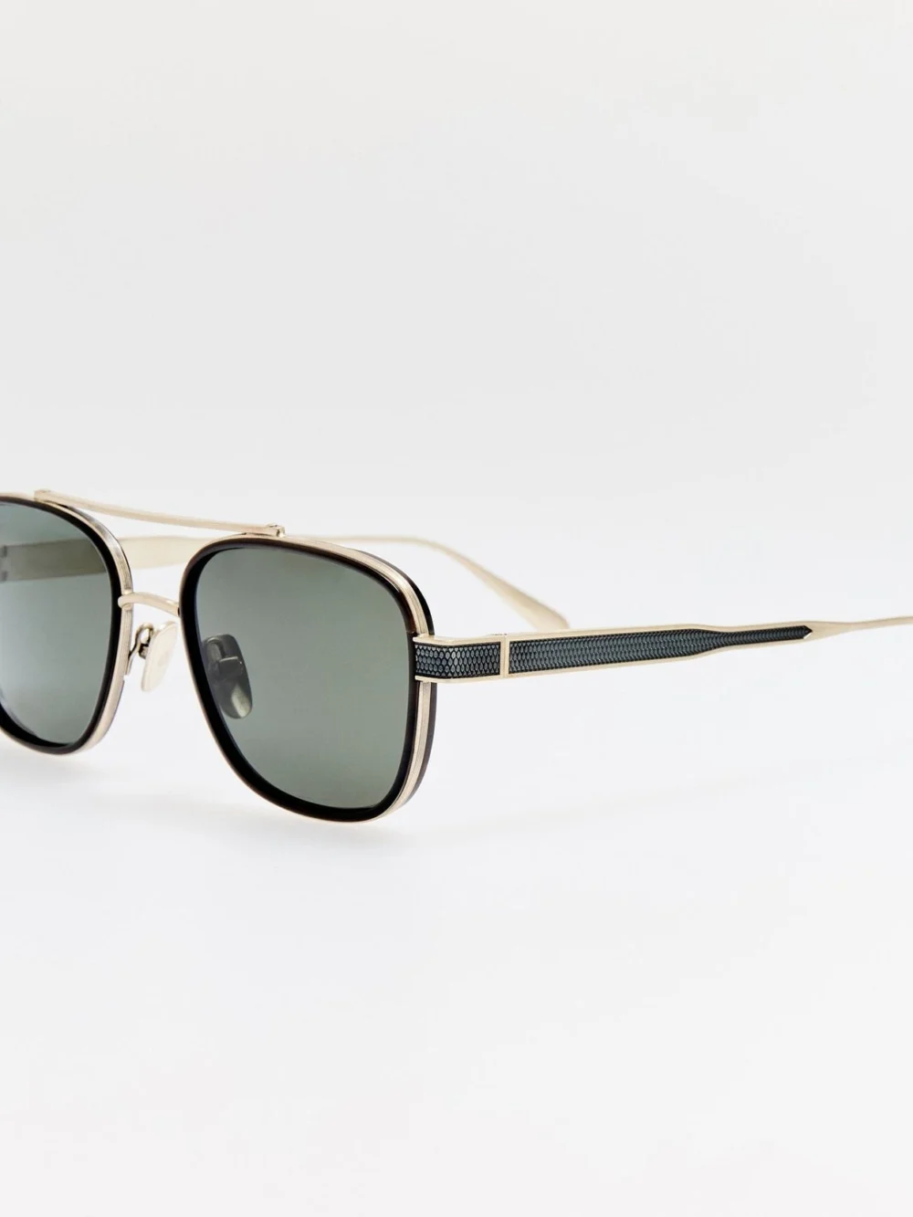 Linda Farrow Hyde Sunglasses, buffalo horn and 925 sterling silver, view 2