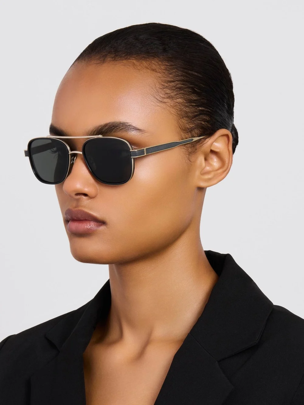 Linda Farrow Hyde Sunglasses, buffalo horn and 925 sterling silver, view 3
