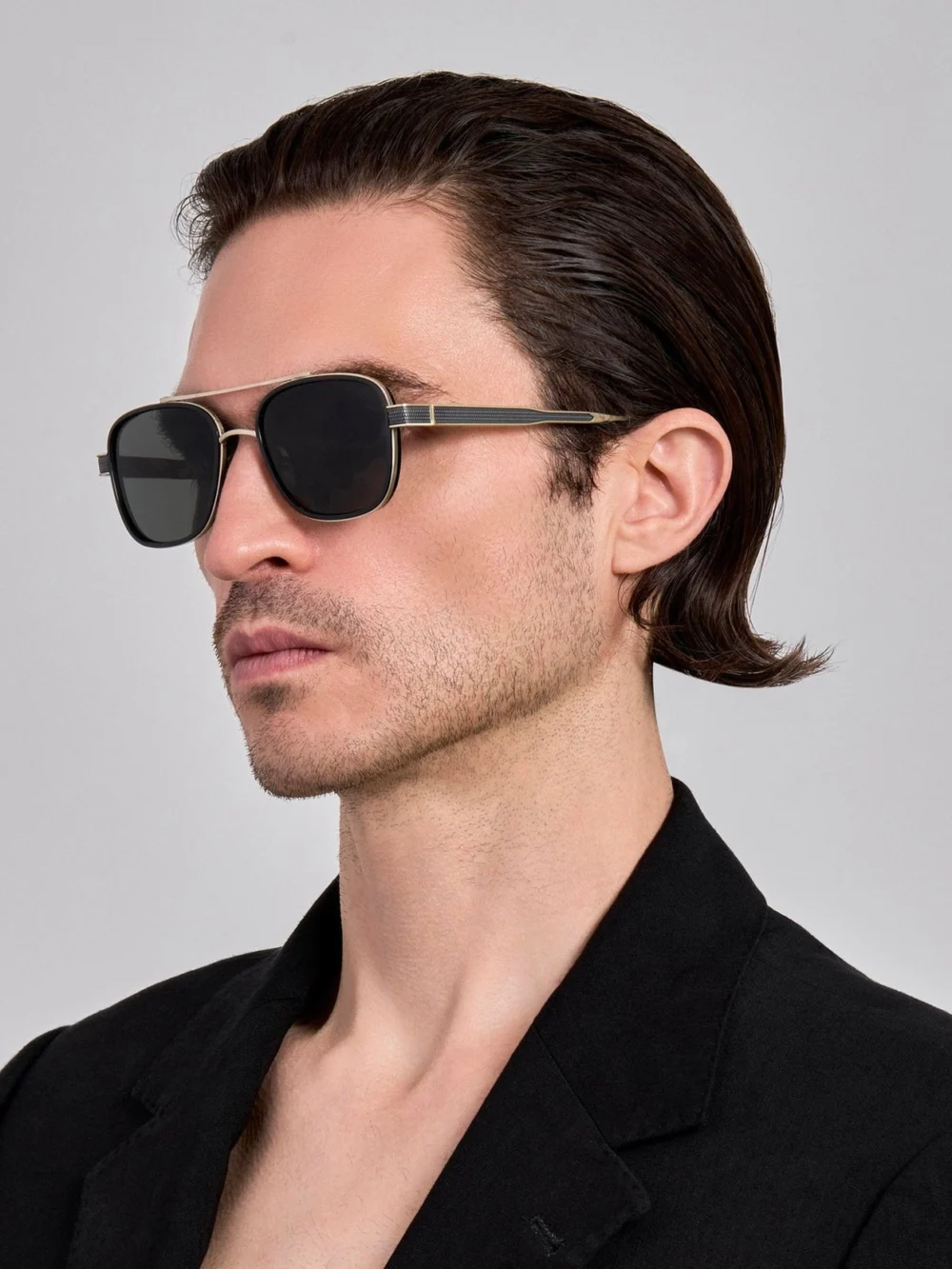 Linda Farrow Hyde Sunglasses, buffalo horn and 925 sterling silver, view 4