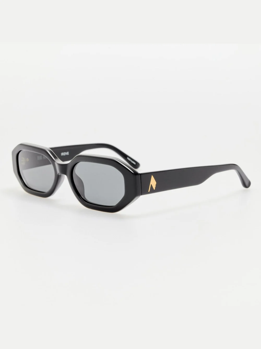 Linda Farrow Irene Angular Sunglasses, black, view 2