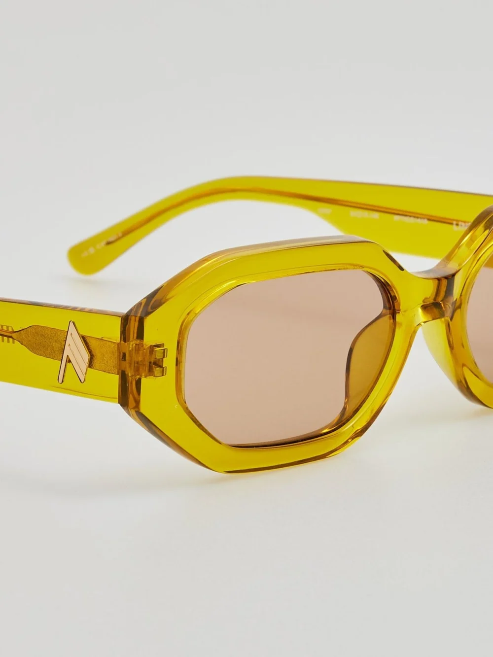 Linda Farrow Irene Sunglasses, mustard, view 3
