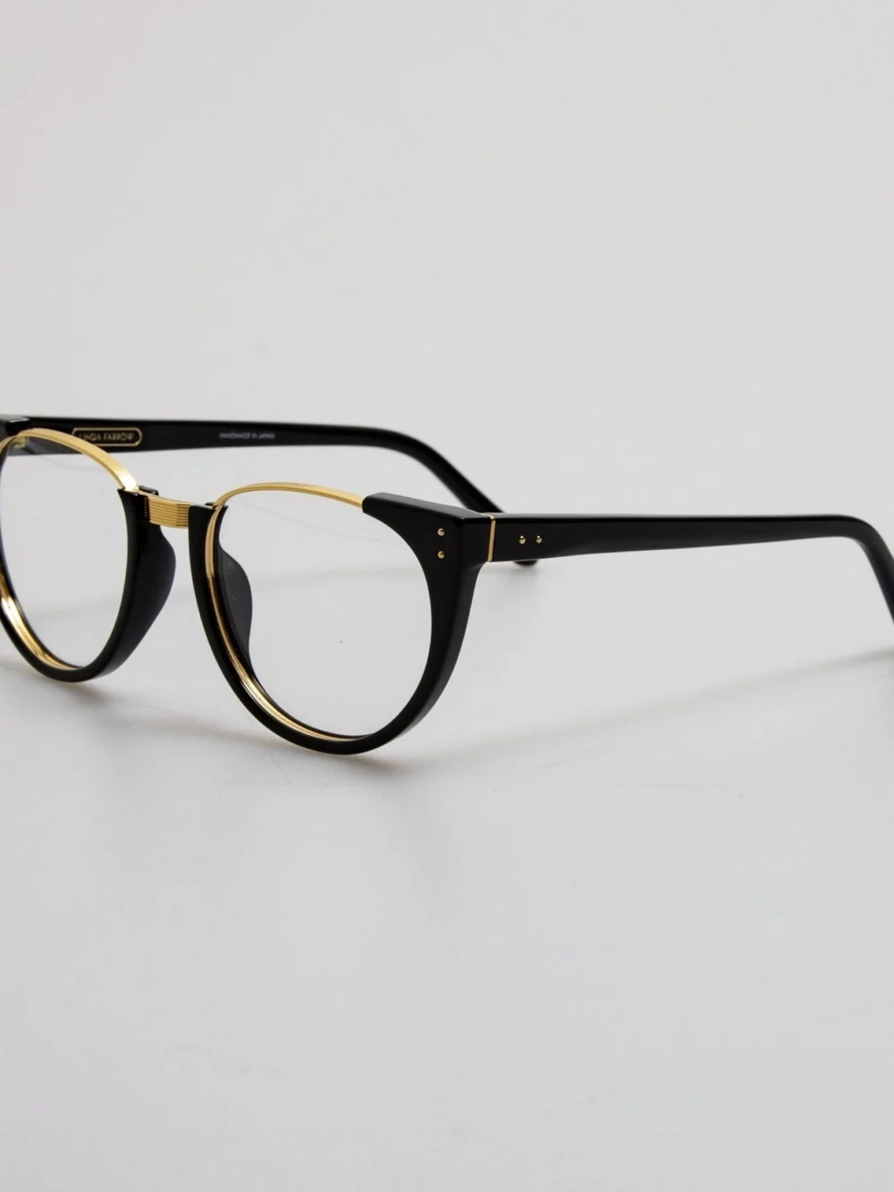 Linda Farrow Iris Oval Optical Frame, black, view 2