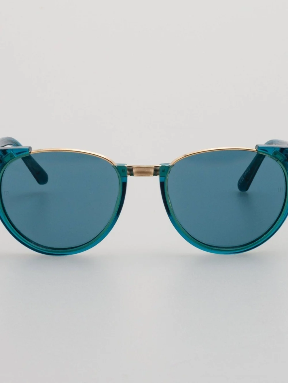 Linda Farrow Iris Oval Sunglasses in aqua