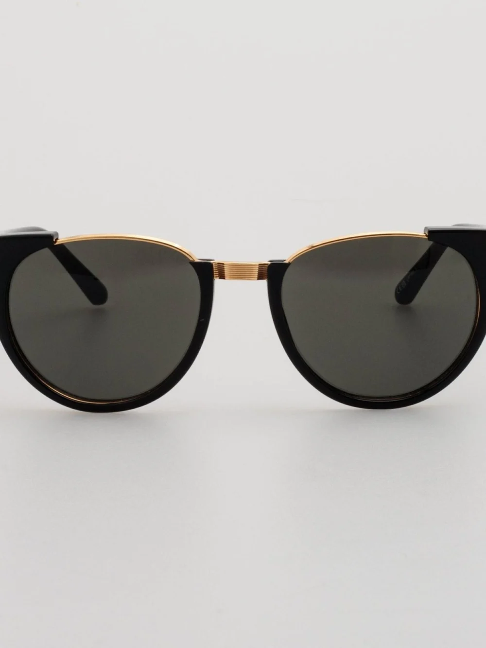 Linda Farrow Iris Oval Sunglasses in black