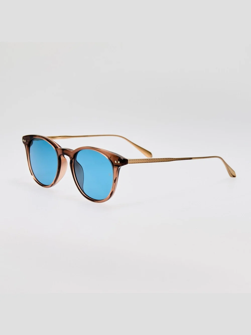 Linda Farrow Jamie Sunglasses, matt champagne and aqua, view 2