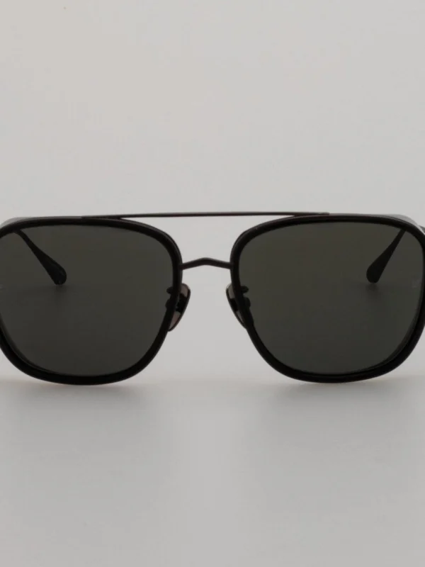 Linda Farrow Jarvis Sunglasses in Matt Black Nickel