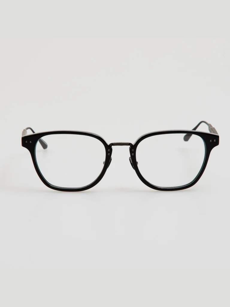 Linda Farrow Jeffrey Optical Frame in Black Matt Nickel