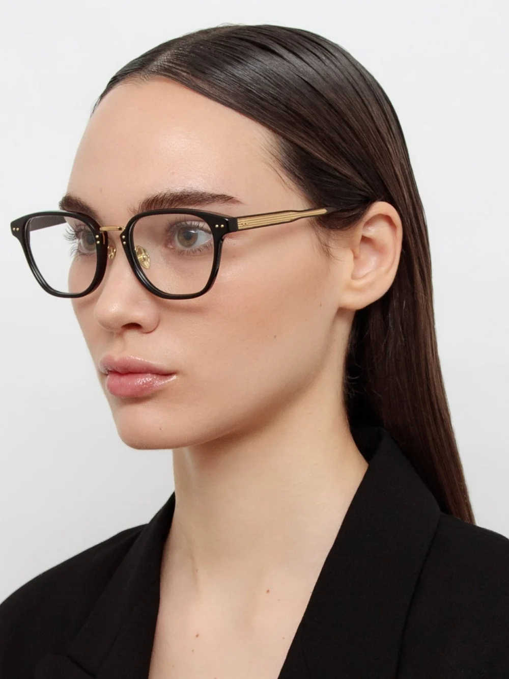 Linda Farrow Jeffrey Optical Frame, black, view 3