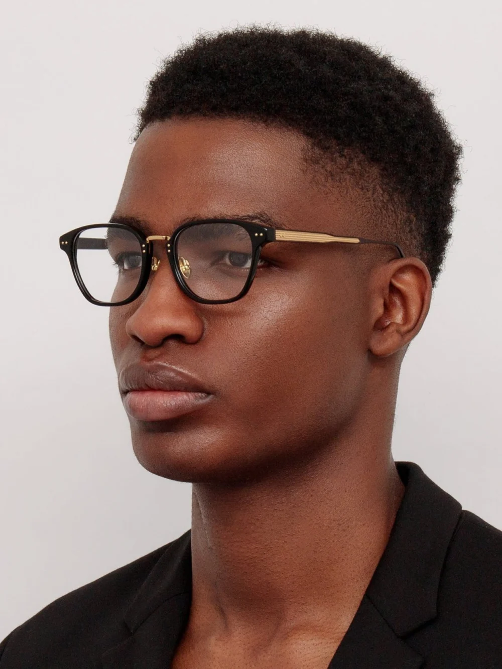Linda Farrow Jeffrey Optical Frame, black, view 4