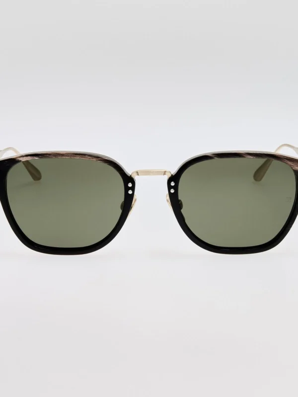 Linda Farrow Jeffrey Sunglasses in Buffalo Horn and 925 Sterling Silver