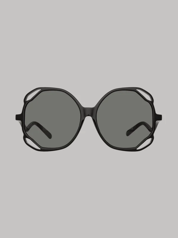 Linda Farrow Jerry Oversized Sunglasses in Black