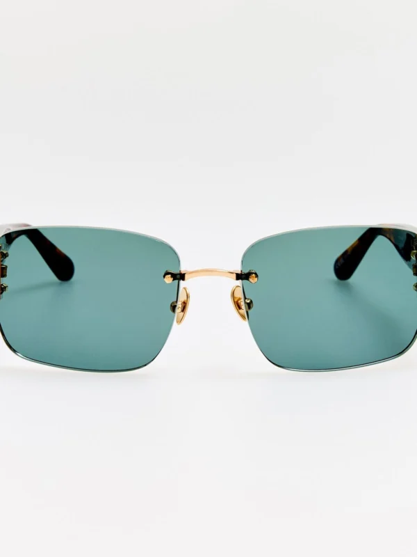 Linda Farrow Jessica Sunglasses in Dark Tortoiseshell