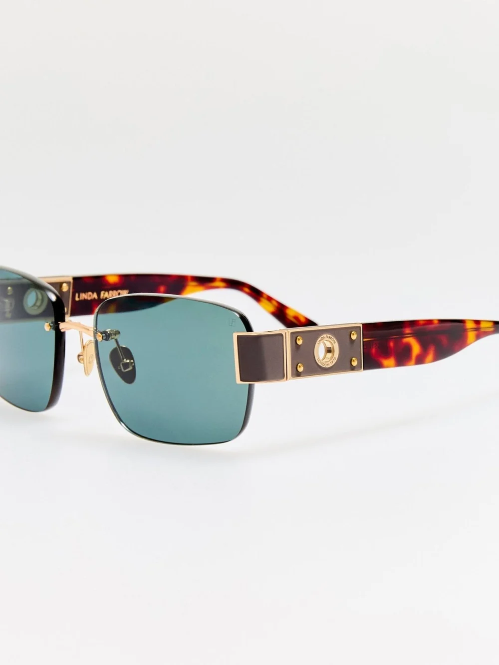 Linda Farrow Jessica Sunglasses, dark tortoiseshell, view 2