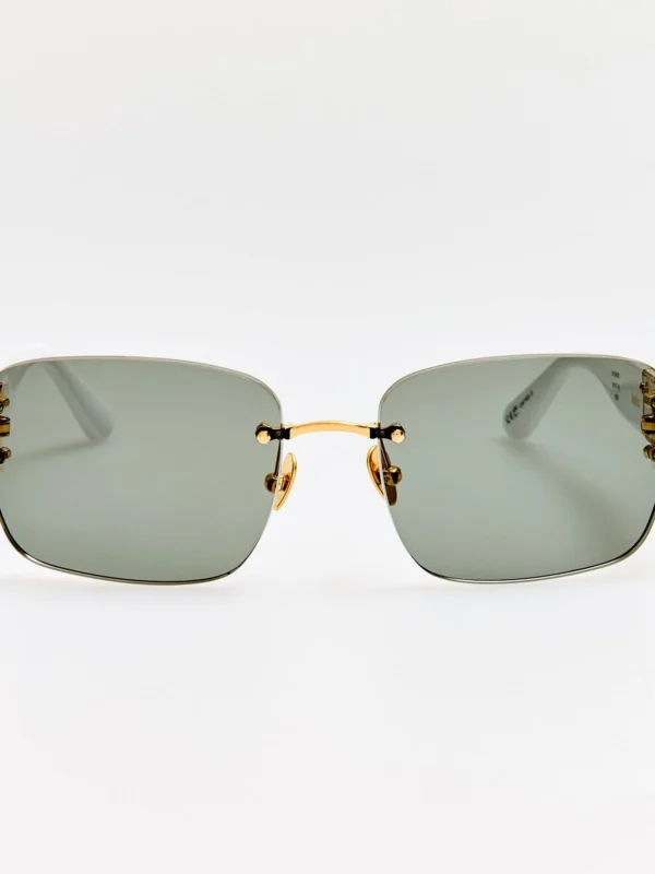 Linda Farrow Jessica Sunglasses in White and Grey