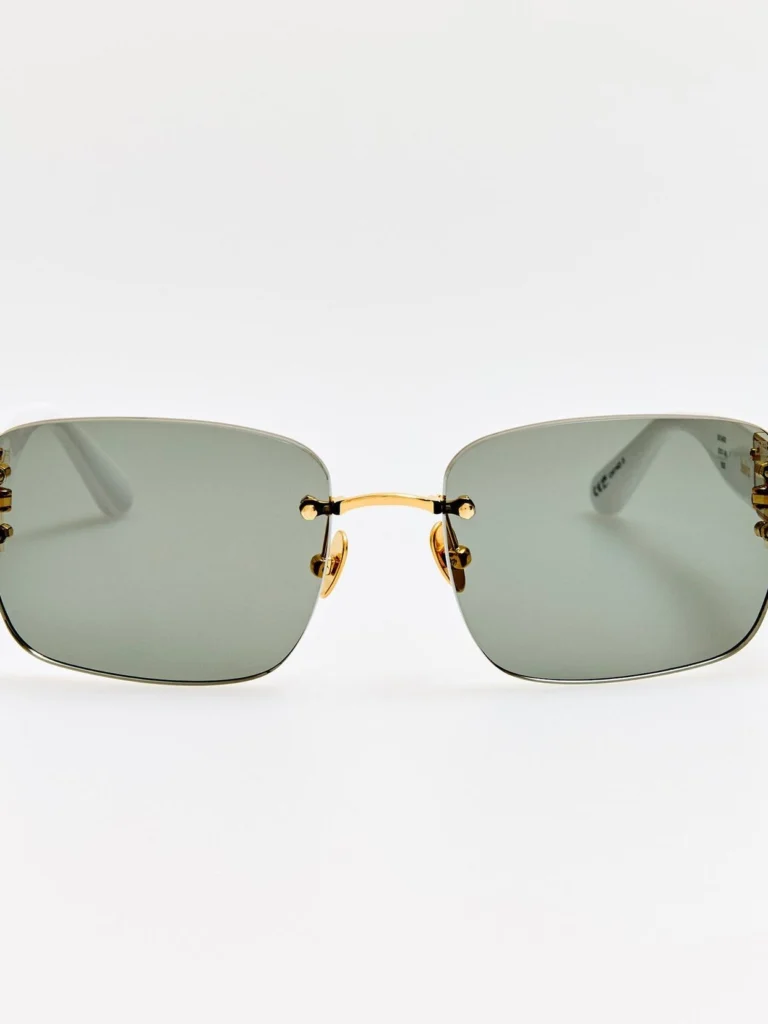 Linda Farrow Jessica Sunglasses in White and Grey