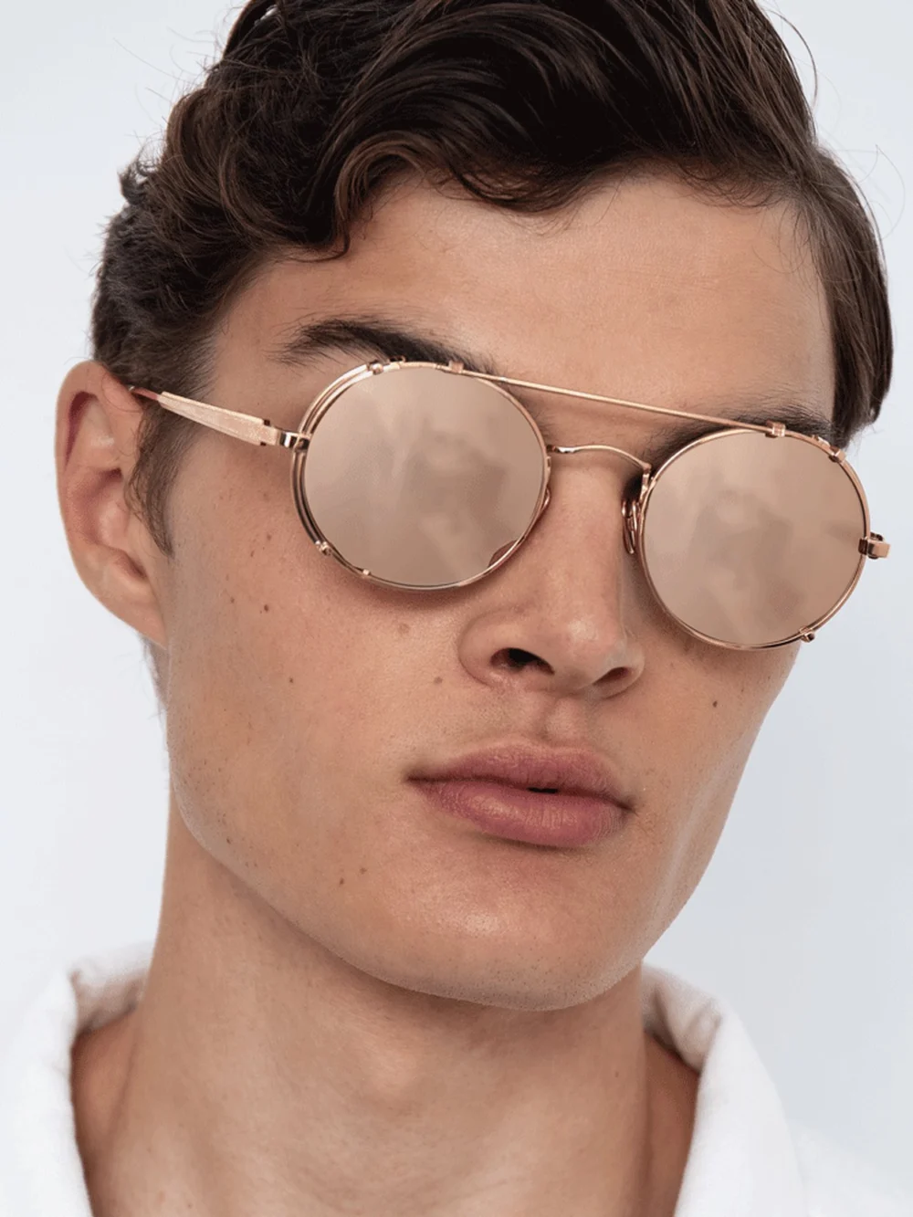 Linda Farrow Jimi Sunglasses, 18k rose gold, view 4