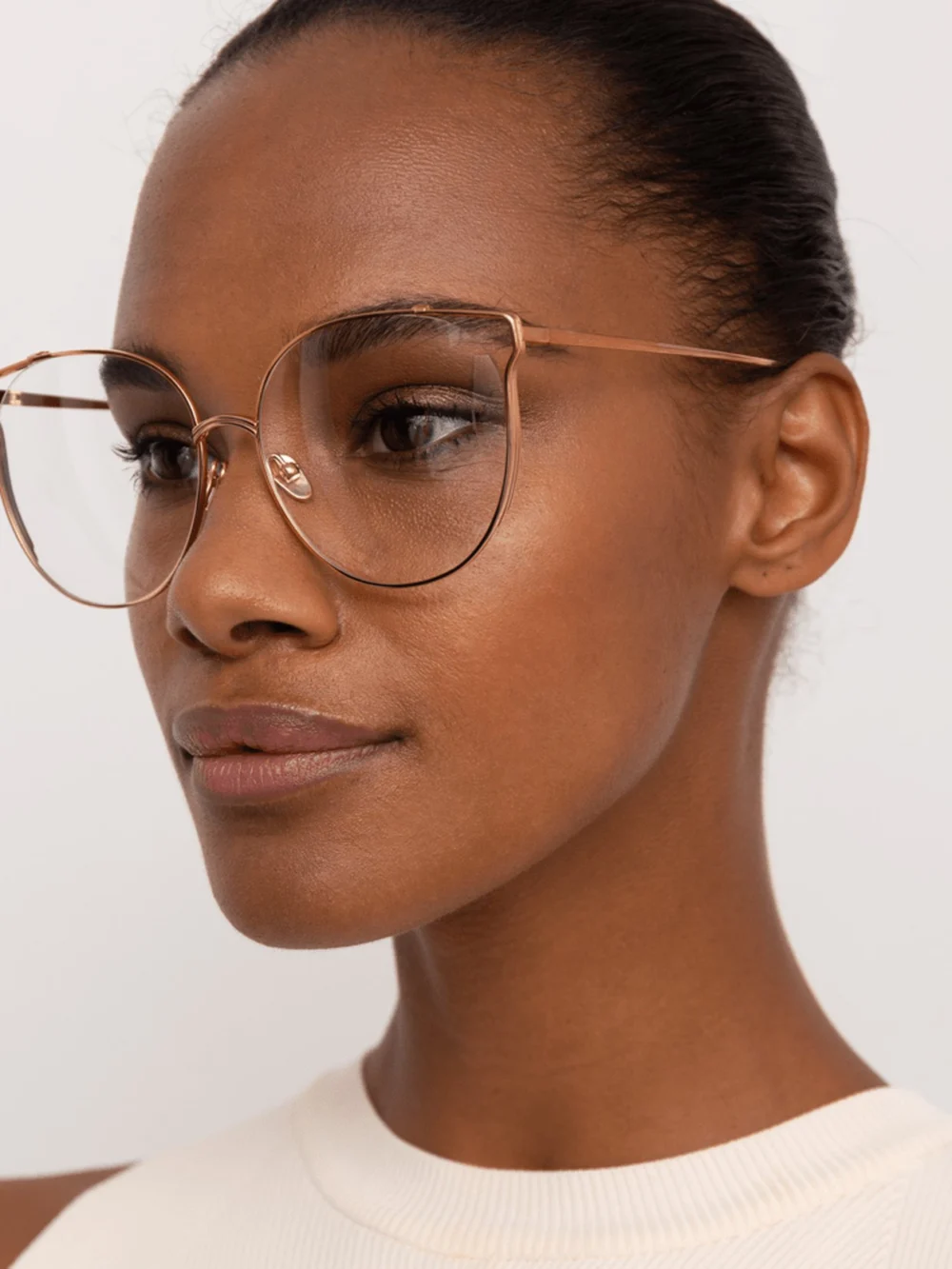 Linda Farrow Joanna Optical Frame, 22k yellow gold, view 3