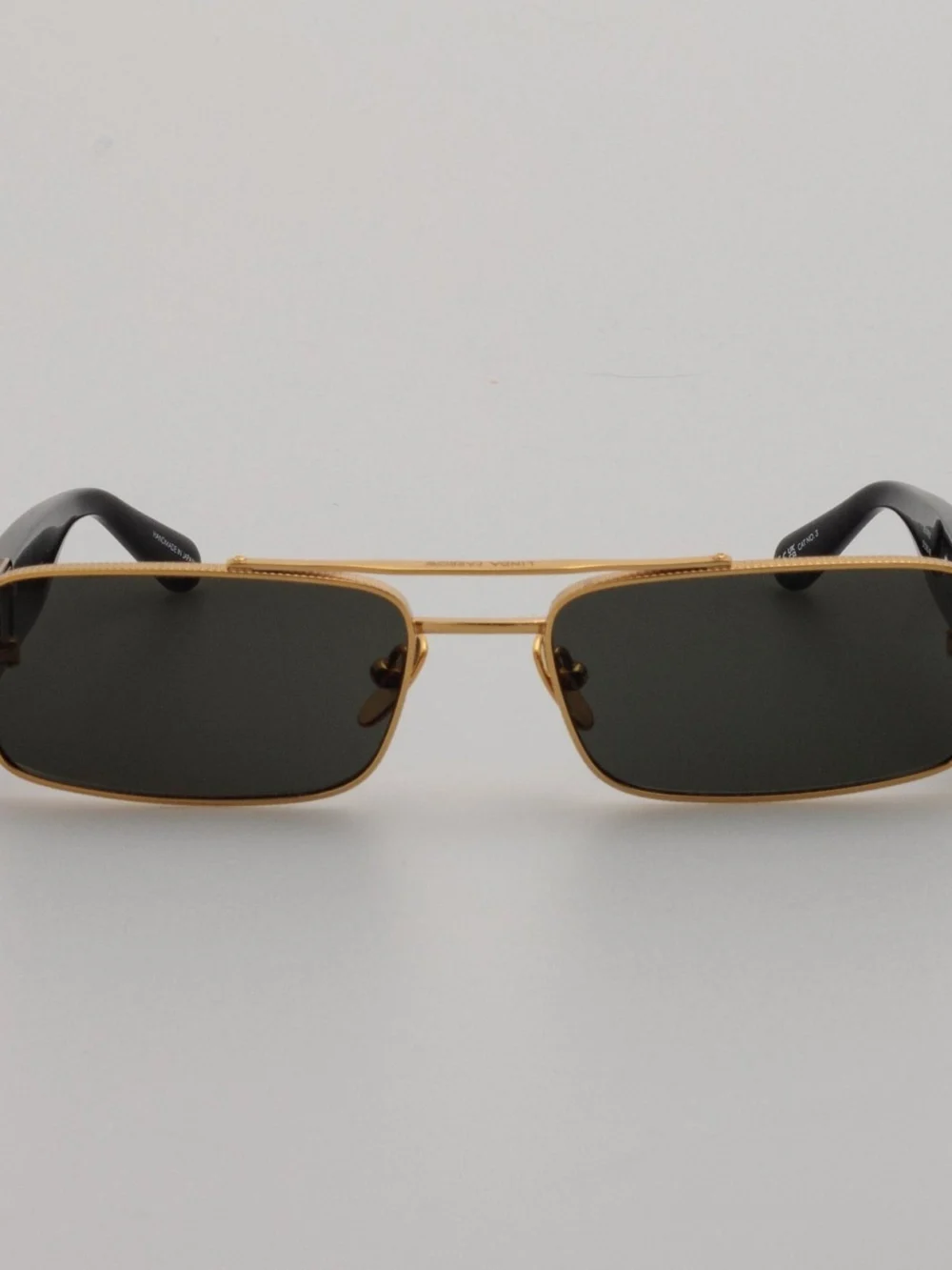 Linda Farrow Joey Sunglasses in 22k gold and grey