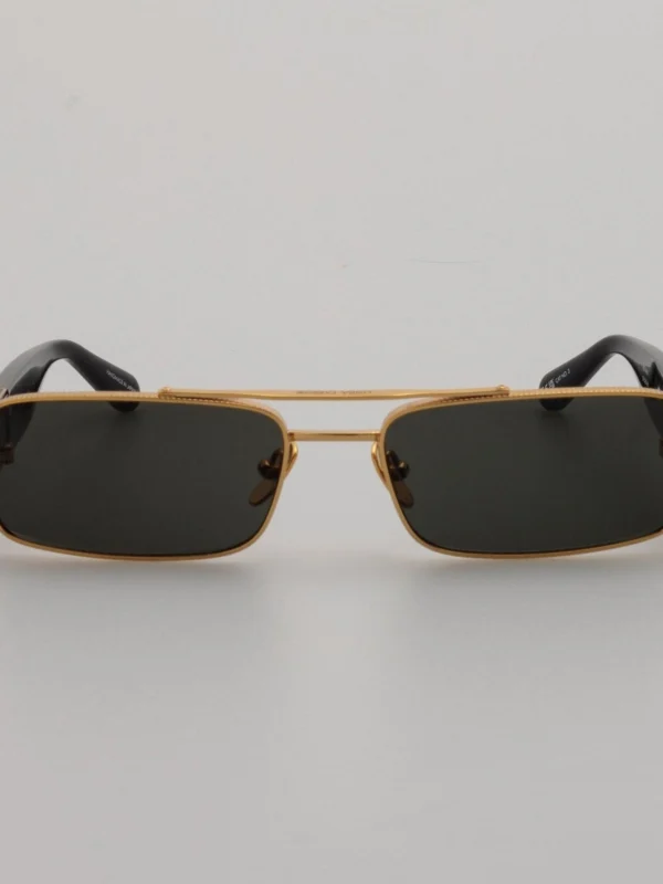 Linda Farrow Joey Sunglasses in 22K Gold and Grey